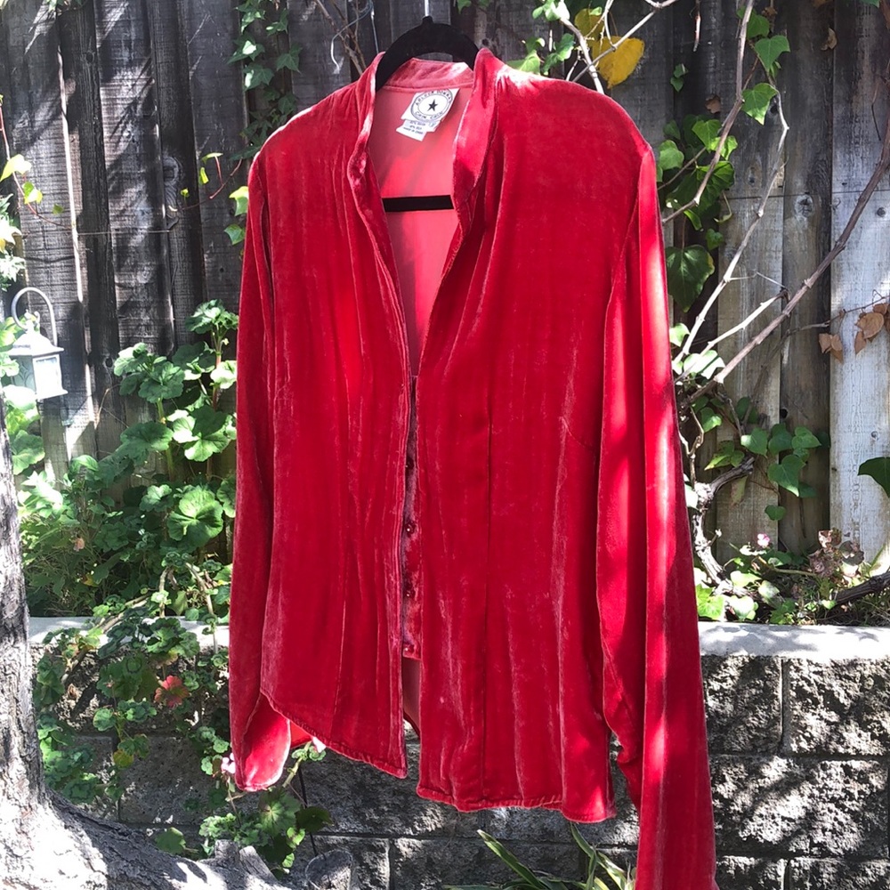 fuchsia velvet top medium Arlene bowman silk